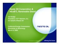 Neste Oil Corporation & NExBTL Renewable Diesel - GEP