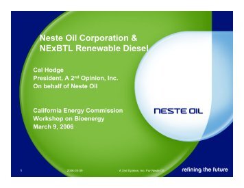 Neste Oil Corporation & NExBTL Renewable Diesel - GEP