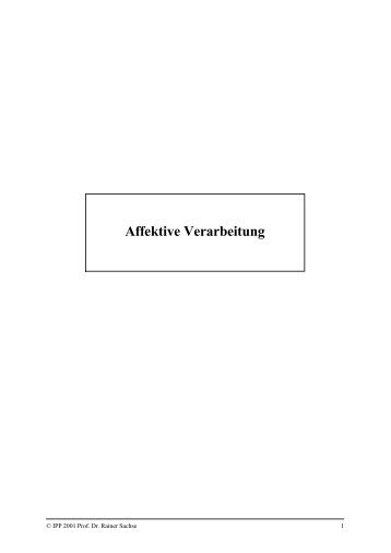 Affektive Verarbeitung