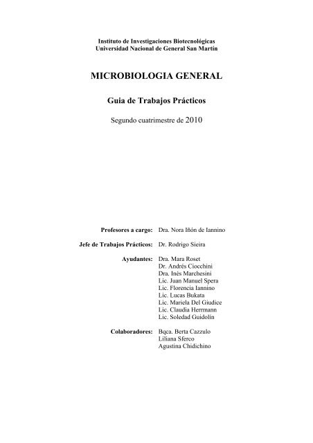 MICROBIOLOGIA GENERAL Guia de Trabajos Prácticos