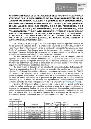 informaciÃ³n pÃºblica de la relaciÃ³n de bienes y derechos a expropiar ...