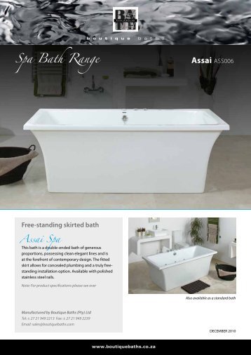Assai ASS006 Spa Bath Range - Boutique Baths