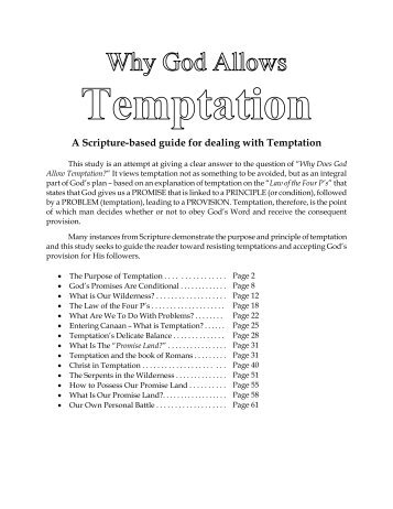 Why Does God Allow Temptation - NetBibleStudy.com