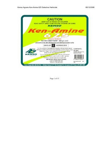 Kenso Agcare Ken-Amine 625 Selective Herbicide ... - Agtech.com.au