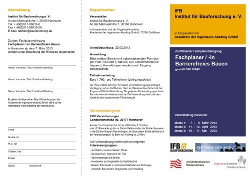 Fachplaner / -in Barrierefreies Bauen - Akademie der Ingenieure ...