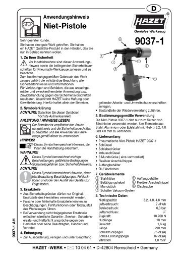 Niet-Pistole 9037-1 - Hazet