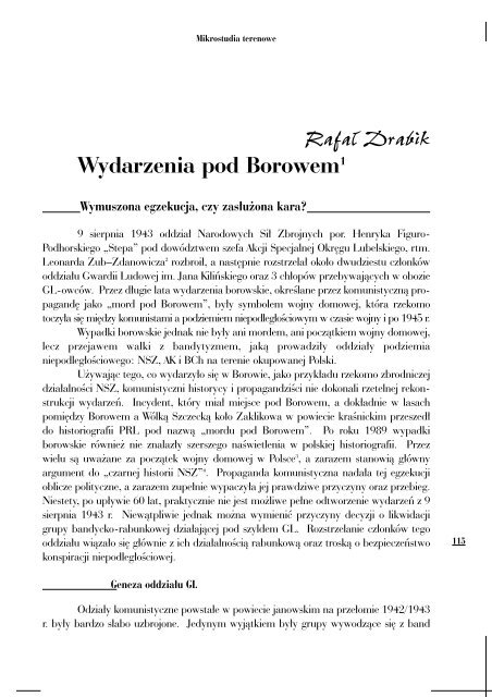 RafaÅ Drabik - Wydarzenia pod Borowem. Wymuszona ... - Glaukopis