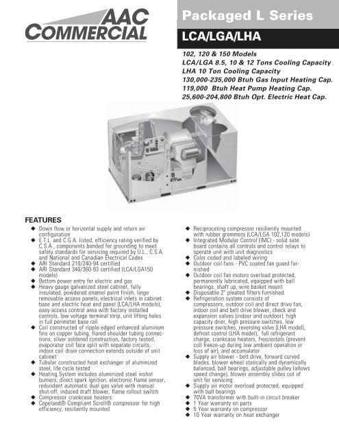 LCA (8.5-12) Product Specifications/EHB - Allied Commercial
