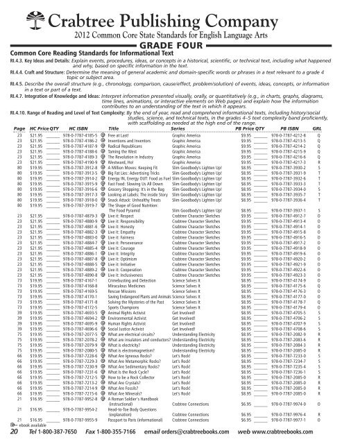 2012 Common Core State Standards for English Language Arts