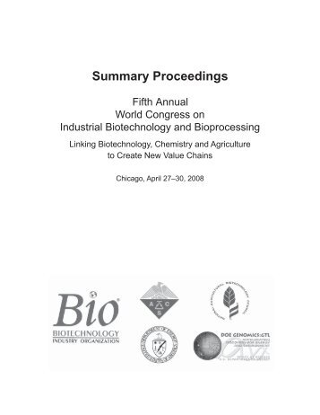 Fifth Annual World Congress on Industrial Biotechnology and ...