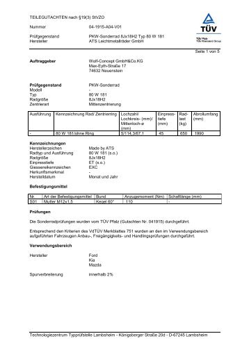 TEILEGUTACHTEN nach Â§19(3) StVZO Nummer 04-1915-A04-V01 ...