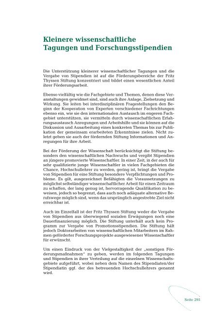 Vorwort - Fritz Thyssen Stiftung
