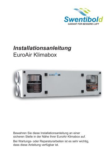 Installationsanleitung EuroAir Klimabox - Swentibold GmbH