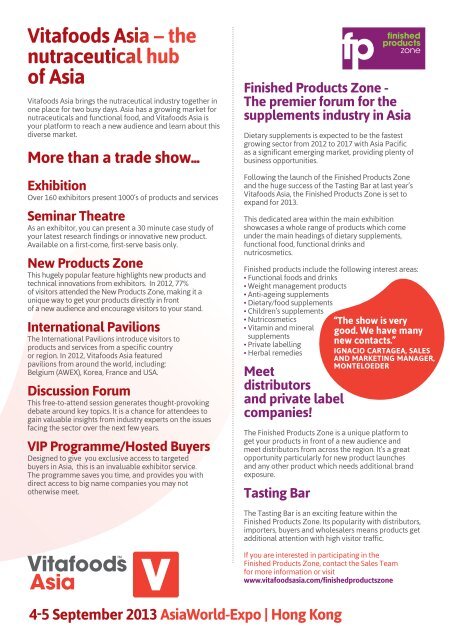 Download the exhibition brochure here - Vitafoods Asia
