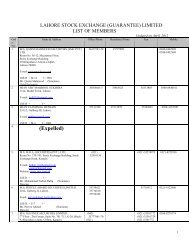 LIST OF MEMBERS - Lahore Stock Exchange