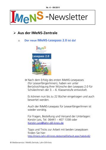 Newsletter Nr. 04 09/2011 - IMeNS Portal - Lahn-Dill-Kreis