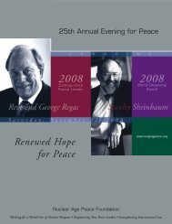 Renewed Hope for Peace - Nuclear Age Peace Foundation