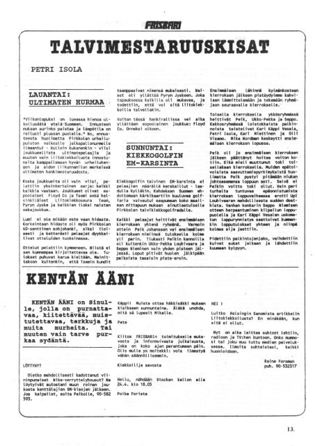 Frisbari 1/1986 - Ultimate.fi