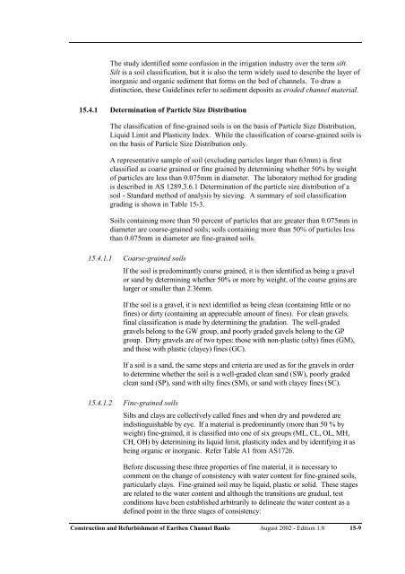 construction and refurbishment of earthen irrigation channel banks