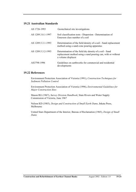 construction and refurbishment of earthen irrigation channel banks