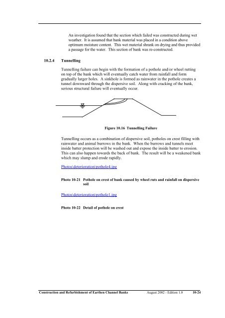 construction and refurbishment of earthen irrigation channel banks