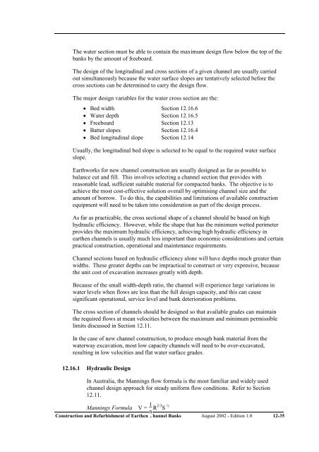 construction and refurbishment of earthen irrigation channel banks