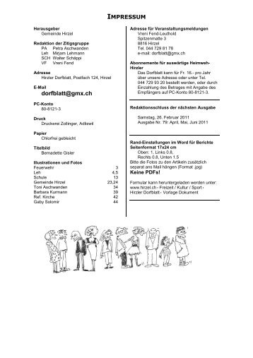 Dorfblatt 78 - Gemeinde Hirzel