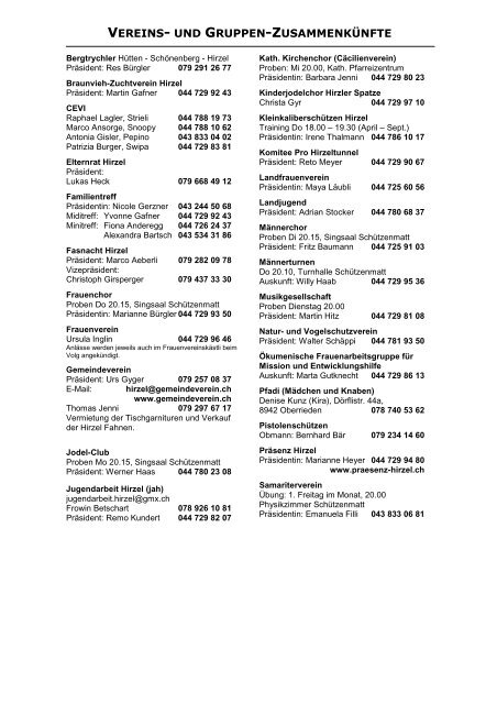 Dorfblatt 78 - Gemeinde Hirzel