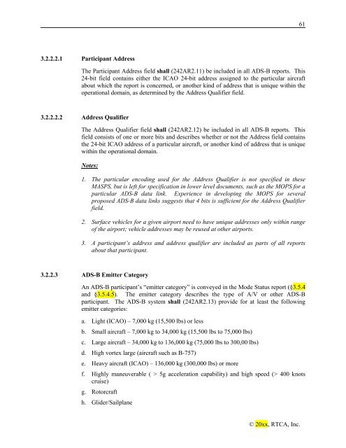 Minimum Aviation System Performance Standards for Aircraft ...