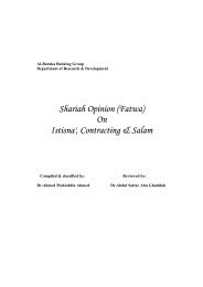 Shariah Opinion (Fatwa) On Istisna', Contracting & Salam - Al Baraka