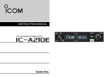 IC-A210E Instruction manual - Icom France