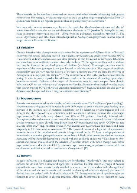 Report of the UK Cystic Fibrosis Trust Antibiotic Working Group