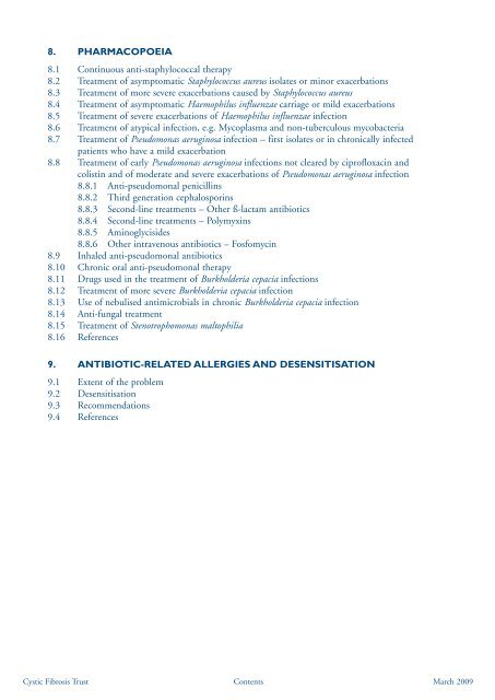 Report of the UK Cystic Fibrosis Trust Antibiotic Working Group