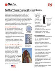 Tap-Flex™ Thread-Forming Structural Screws - Infastech