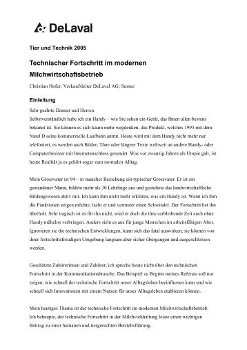 Technischer Fortschritt im modernen Milchwirtschaftsbetrieb