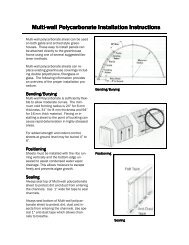 Multi-wall Polycarbonate Installation Instructions