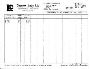 Chemex Labs Ltd. - Property File