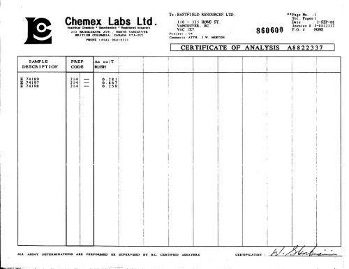 Chemex Labs Ltd. - Property File