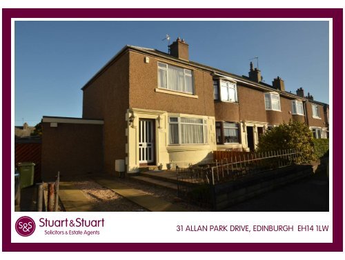 31 ALLAN PARK DRIVE, EDINBURGH EH14 1LW - Stuart & Stuart