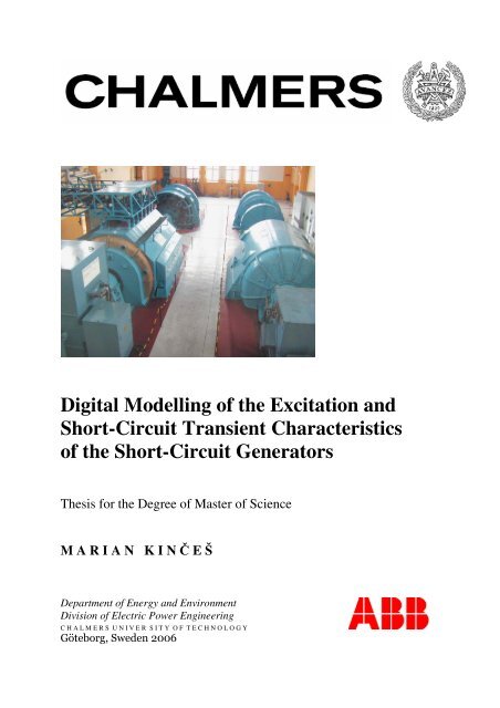 Digital Modelling of the Excitation and Short-Circuit Transient ...