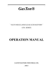 Operation - Gaston Battery Industrial Ltd.