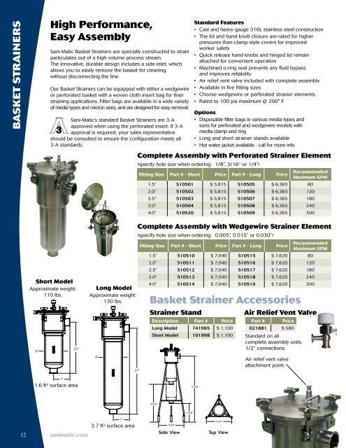 Components Catalog - Sani-Matic