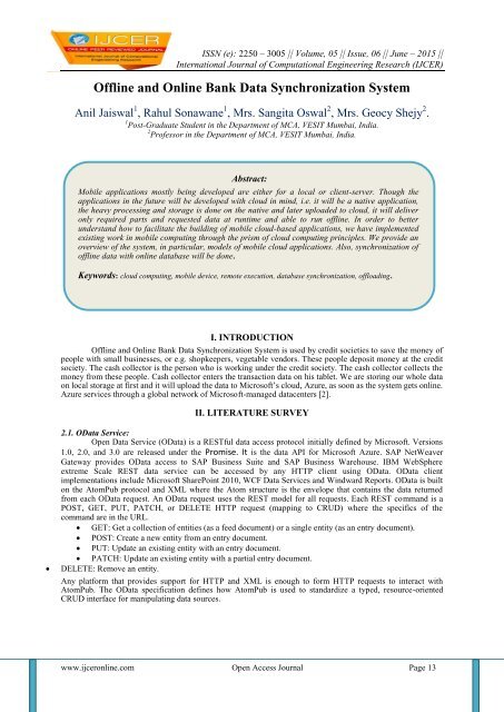 Offline and Online Bank Data Synchronization System