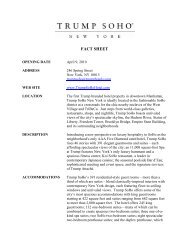 FACT SHEET - Trump Hotel Collection