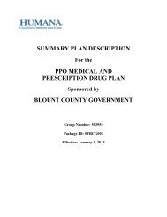 Medical Summary Plan Description - Blount County Government