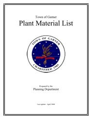 Plant Material List - Town of Garner