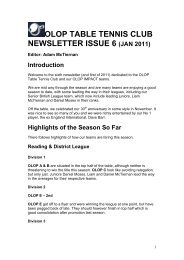 olop table tennis club newsletter issue 6