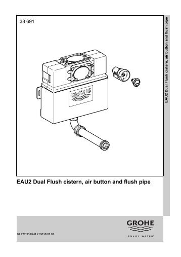 EAU2 Dual Flush cistern, air button and flush pipe - GROHE