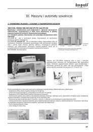 III. Maszyny i automaty szwalnicze - Impall