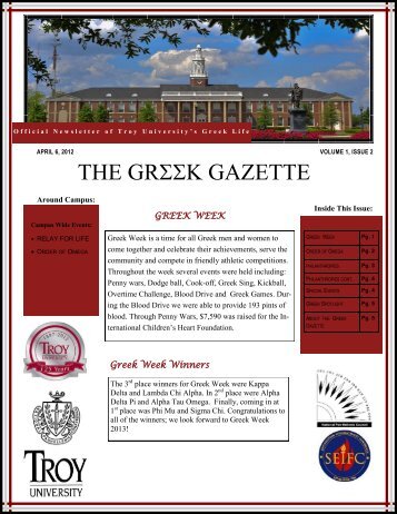 The gr k gazette - Troy University